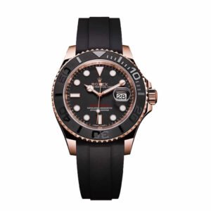 116695SATSblackdialblacksteel.jpg Rolex Yacht-Master 40 116655 SATS Rose Gold Automatic Rubber Black Dial Replica
