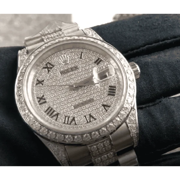 Rolex Datejust 116622 White Gold Diamond Dial Iced Out Replica