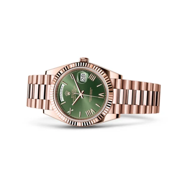 Rolex Day-Date Rose Gold Green Roman Dial Replica
