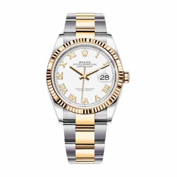 rolex-datejust-126231lc-steel-yellow-gold-automatic-white-dial-oyster-replica.jpg Rolex Datejust White Roman Replica