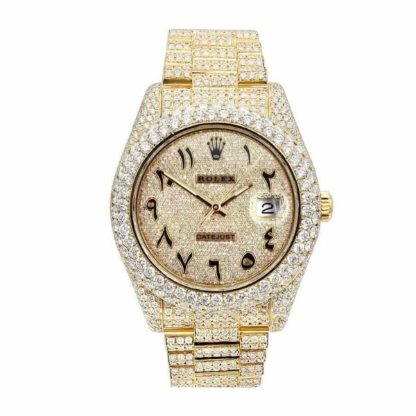 rolex-datejust-yellow-gold-arabic-dial-iced-out-116300-replica-1.jpg Rolex Arabic Dial Iced Out 116300 Replica