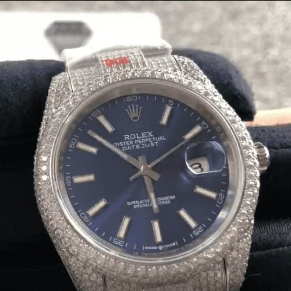 rolex-iced-out-replica-1.jpg Rolex Datejust White Gold Blue Dial Iced Out 126300 Replica