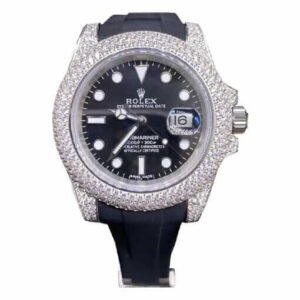 rolex-submariner-flex-rubber-strap-iced-out-bezel-40mm-1163363.jpg Rolex Submariner 116336 Black Dial Diamond Bezel Replica