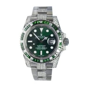rolex-submariner-hulk-116610lv-diamond-green-dial-iced-out-replica.jpg Rolex Submariner Hulk 116610LV Diamond Green Dial Iced Out Replica